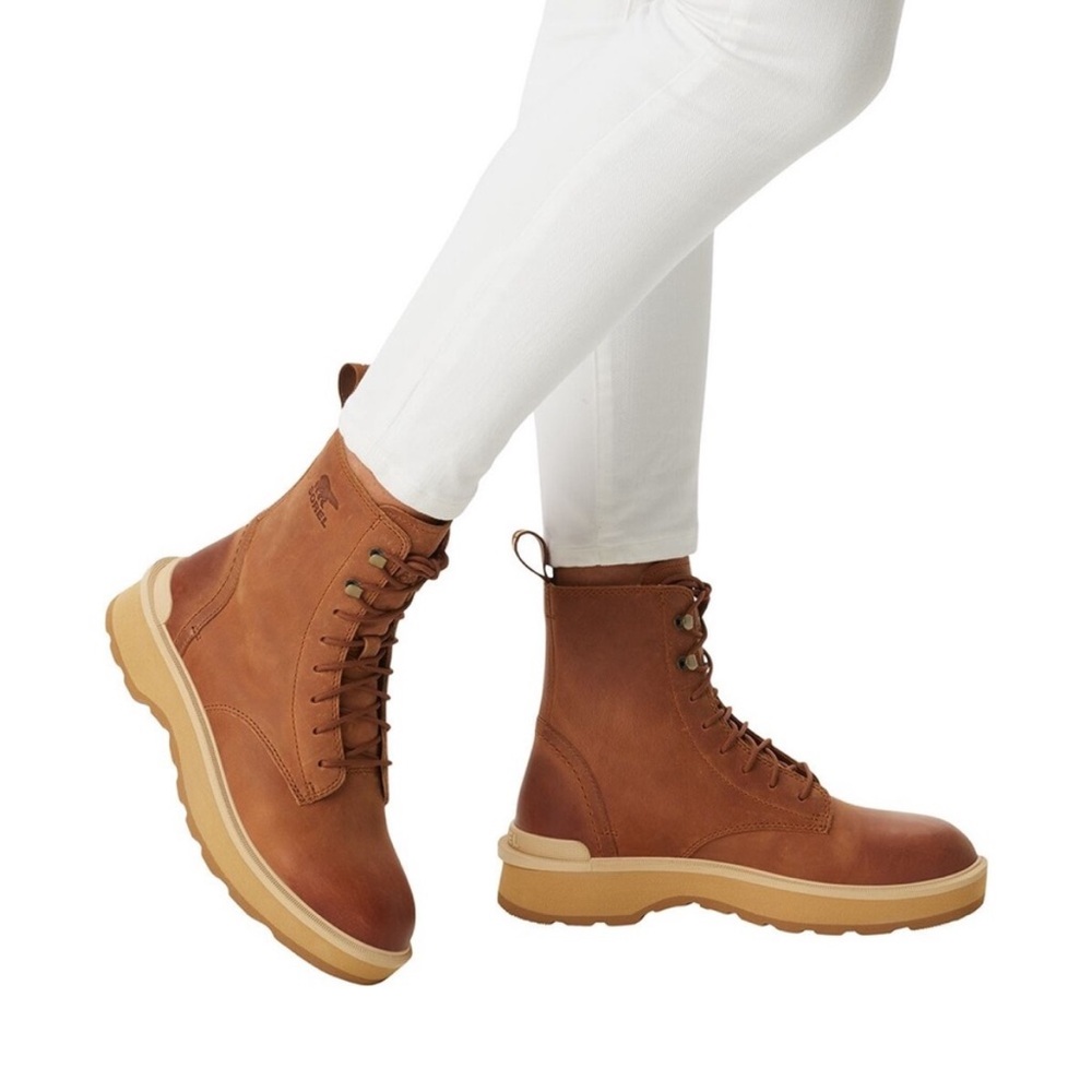 NWT Sorel Hi-Line Waterproof Leather Lace Up Combat Boots Women’s Size 6.5